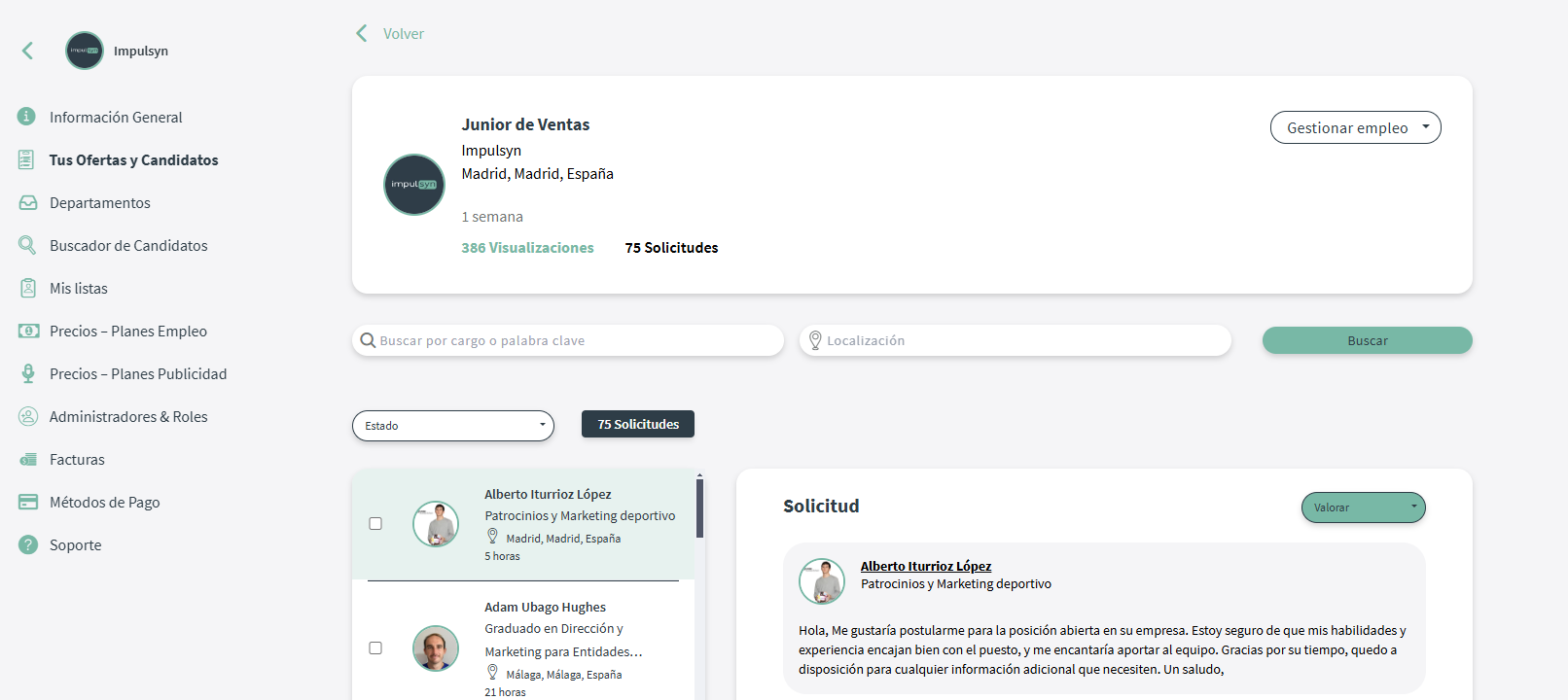 gestion CVs